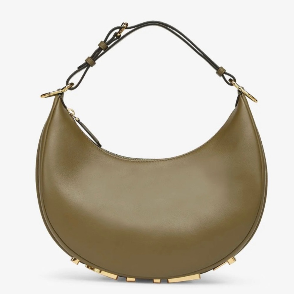 FENDI Fendigraphy logo embellished leather hobo shoulder bag - Picture 4 of 8